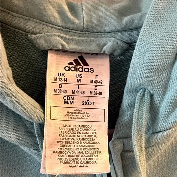 Adidas Kids Teal Zip-Up Hoodie - Picture 2 of 3
